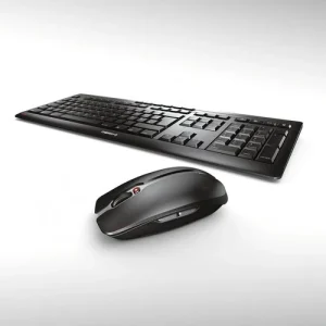 outlet Tout neuf 🧨 Cherry STREAM DESKTOP Ensemble Clavier & Souris Sans Fil, Noir, USB, AZERTY – FR 💯 25